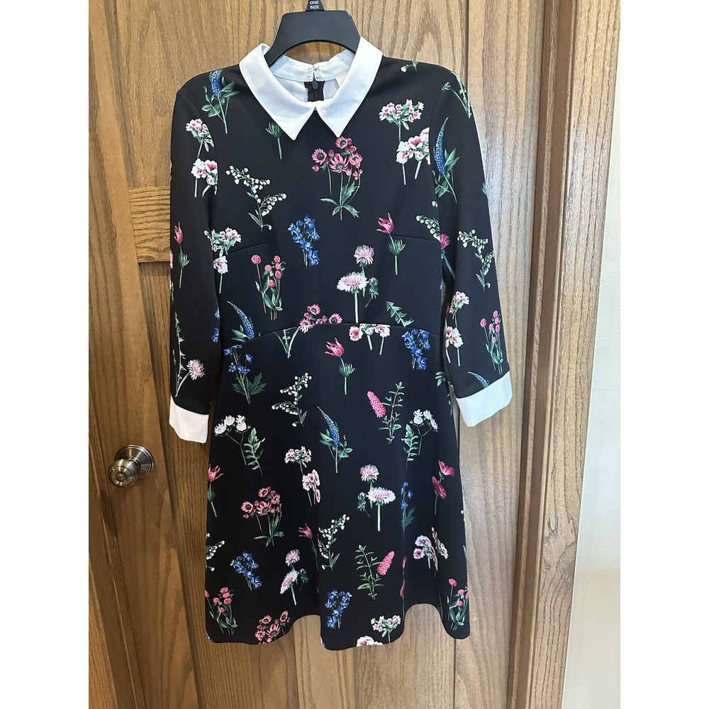 Cappagallo Floral 3/4 Length Sleeve Floral Dress